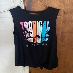 Old Navy women’s medium black and pastel rainbow tank top